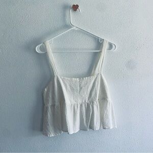 Final Touch White Eyelet Crop Top